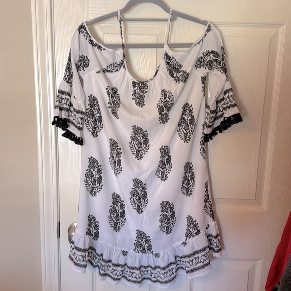 Entro dress white and black print size M - Picture 2 of 8